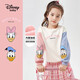 迪士尼（DISNEY）兒童女童衛(wèi)衣加絨長袖不倒絨棉質(zhì)寶寶上衣24冬DB131AA51米白130