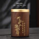 冠發(fā)黑檀木茶筒筆筒茶道擺件六君子收納筒收納盒功夫茶具配件單筒 黑檀木銅木單筒(菊)