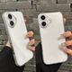 巴蒂尼 閃粉邊框適用iPhone16手機(jī)殼新款蘋果15promax透明玻璃高透14pro全包奢華13高級(jí)感12防摔創(chuàng)意 【銀色】閃閃邊框*不發(fā)黃背板 iPhone 16