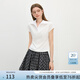 范思藍恩翻領(lǐng)V型領(lǐng)顯瘦T恤女2025夏新款氣質(zhì)百搭修身正肩上衣2401 白色 XL