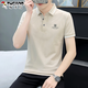啄木鳥(niǎo)polo衫男2025新款夏季冰絲短袖男士涼感潮流薄款休閑體恤半袖汗衫 杏色 XL