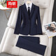 簡蜓職業(yè)裝套裝女工作服外套春秋新款高級(jí)西裝酒店經(jīng)理大學(xué)生面試正裝 藏青色西裝+褲子 3XL 【127-137斤左右】