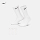 耐克（NIKE）官方速干中筒訓練襪(3雙)秋季支撐柔軟舒適SX7676 100白/(黑) L