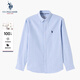 U.S. POLO ASSN.襯衫男長(cháng)袖秋季純棉商務(wù)休閑寬松免燙男士襯衣 淺藍色 XL 