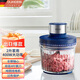 歐科（OUKE）絞肉機(jī)家用2升大容量電動(dòng)不銹鋼玻璃碗多功能小型打肉餡切碎機(jī)攪拌蒜泥蓉料理機(jī) OK7077套娃絞肉機(jī) 標(biāo)準(zhǔn)配置(1個(gè)刀+1碗含蓋)