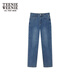 Teenie Weenie小熊女裝簡(jiǎn)約利落通勤時(shí)髦牛仔褲春季寬松休閑長(cháng)褲女 淺藍色 M (165)