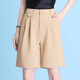 朵粉兒 冰絲休閑西裝短褲女夏季薄款2021年新款寬松顯瘦雪紡港味百搭高腰中褲潮 卡其色（后松緊腰） M