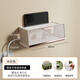麥特拉赫路由器收納盒壁掛式wifi無(wú)線(xiàn)光貓電視機頂盒家用放置物架插座掛墻 中號米白-可放插排可當手機支架