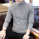 男士加厚毛衣新款秋冬帥氣男韓版修身打底衫保暖套頭針織衫毛線(xiàn)衣 2淺灰色 M