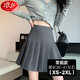 浪莎卡其色百褶裙女春季新款小個(gè)子高腰顯瘦黑色短裙a字jk半身裙子 深灰色【常規】 L （建議105-115斤）