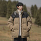 牧柒帛（MUQIBO）棉服男冬季日系cityboy面包服外套男撞色拼接棉衣男加厚保暖襖子 M23卡其色 L 【110-130斤】可穿