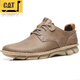 卡特（CAT）男鞋真皮防滑工裝鞋低幫復古短靴工裝靴戶(hù)外休閑皮鞋 卡其 40