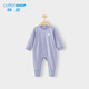 棉店棉店嬰兒睡袋春秋薄款寶寶家居空調服夏男女童睡衣兒童連體睡衣秋 淺紫色 100