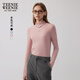 Teenie Weenie小熊多巴胺簡(jiǎn)約學(xué)院風(fēng)修身中領(lǐng)長(cháng)袖T恤貼身打底衫女 粉色 M (165)