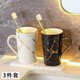 范爺家陶瓷漱口杯 3件套裝情侶刷牙杯輕奢高端家用牙杯洗漱杯酒店牙缸 情侶漱口杯3件套【手柄款】