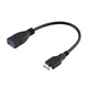 一葉蘭 micro usb3.0OTG線手機連接U盤S5連接線三星note3OTG數(shù)據(jù)線 黑色 20cm