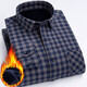 云廷純棉保暖襯衫男加絨加厚磨毛格子襯衣全棉法蘭絨免燙一體絨爸爸裝 BN863 深藍小格 40 /L