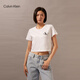 Calvin KleinJeans夏季女士活力少女感ck純棉字母印花潮流辣妹短款短袖T恤 YAF-月光白 S