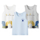 英博倫男童純棉背心薄款兒童四季內穿男孩寶寶貼身打底夏季小背心 20709本白+麻灰+25207淺蘭 純棉 150