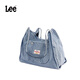 Lee牛仔單肩包女2026新款大容量托特包女士野餐包學(xué)生通勤挎包背包 淺藍色