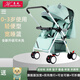 豪威 嬰兒推車(chē)可坐可躺超輕便折疊傘車(chē)冬夏兩用寶寶小推車(chē)嬰兒車(chē) 餐盤(pán)款荷綠+可坐躺+雙向推+水洗