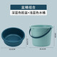 茶花加厚大號(hào)塑料臉盆家用洗衣服盆學(xué)生宿舍洗臉洗腳盆子 藍(lán)色盆【7.4L】+藍(lán)色桶【14.4L】