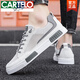 卡帝樂(lè)鱷魚(yú)（CARTELO）男鞋夏季透氣2025新款網(wǎng)面薄款鏤空網(wǎng)鞋運(yùn)動(dòng)休閑小白鞋板鞋夏天潮 白銀 41