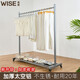 名至晾衣架落地單桿臥室簡(jiǎn)易移動(dòng)掛衣服架晾衣桿鋁合金涼衣架曬衣架 【升級加寬鞋架】高級灰/中號