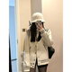 DXOT小香風(fēng)白色棒球服外套女2025春秋新款美式學(xué)院風(fēng)休閑寬松夾克上衣 米白色棒球服 M 建議95-110斤