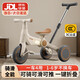 活石（LIVING STONES）兒童三輪車1-3-6歲寶寶平衡車腳踏車自行車遛娃神器三合一滑步車 四合一 咖 【一鍵折疊+燈光音樂】 小孩溜娃可推行多功能平衡車