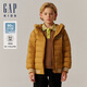 Gap【大小童同款】男童logo連帽輕薄羽絨服642562 卡其色 120cm(6-7歲) 亞洲尺碼