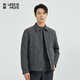 利郎輕時(shí)尚男裝【壓紋泡泡紗】羽絨服男翻領(lǐng)職場(chǎng)通勤保暖外套A4DBR902 灰綠 L (170)
