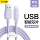 閃魔 適用蘋果數(shù)據(jù)線 iPhone14充電線PD/USB快充線適用蘋果14/13/12/11手機(jī)快充線 蘋果USB彩色編織數(shù)據(jù)線【香芋紫】 1.2M