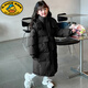 G.duck小黃鴨女童棉衣2025新款秋冬中大童冬裝外套兒童加厚長(cháng)款羽絨棉服 黑色 130 cm