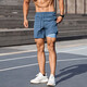 SOSOLEMON運動短褲男彈力透氣健身夏季速干拉鏈口袋跑步四分褲男深蹲訓(xùn)練褲 藍色（帶內(nèi)襯） XL 碼