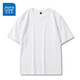 真維斯（Jeanswest）重磅短袖T恤男潮流寬松簡(jiǎn)約時(shí)尚圓領(lǐng)套頭純棉涼感情侶裝短袖上衣 白色 純色 M