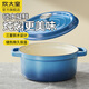 炊大皇琺瑯鍋湯鍋鑄鐵鍋燉鍋燉湯煲粥鍋 【冰湖藍】 22cm