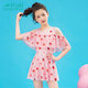 宜膚兒童泳衣女童洋氣中大童時(shí)尚溫泉海邊度假韓國公主連體裙式游泳裝