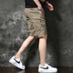 金古萊工裝短褲男寬松夏季薄款多口袋休閑五分褲男士中褲潮牌加大碼外穿 卡其色 38【體重170-180斤】