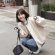 朶云離港味復古vintage棒球服女春秋加絨韓版慵懶風寬松加厚夾克外套ins 主圖色 L 建議100-120斤