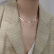 小麋人925銀雙層設計小眾項鏈女春夏ins冷淡風(fēng)氣質(zhì)簡(jiǎn)約鎖骨鏈2025年新款 項鏈一條