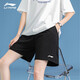 李寧短褲女春夏季新品輕薄寬松透氣休閑大碼速干運動(dòng)跑步短褲女 標準黑(棉質(zhì)款+拉鏈口袋) M (平時(shí)穿L建議拍)