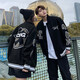 POUM潮牌外套男春秋季情侶裝寬松休閑美式復古夾克痞帥棒球服潮流上衣 CNPW-W41黑色 XL