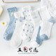 倫洛弗襪子女中筒襪夏季薄款精梳棉日系可愛(ài)花邊長(cháng)襪產(chǎn)后月子松口襪 小花月子襪中筒5雙 均碼