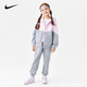 NIKE3BRAND 耐克男女童開襟衛(wèi)衣+褲子2件套冬季加絨保暖兒童套裝