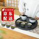 陸寶臺灣陸寶 君如意功夫茶具套裝 1壺1海6杯陶瓷禮盒家用客廳現代 淺灰色 茶組