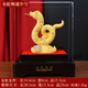 帝鴻唐招財絨沙金蛇擺件工藝品蛇年生肖吉祥物公司新年會(huì )送領(lǐng)導客戶(hù)禮品 金蛇順通中號 升級精工