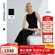 朗姿三醋酸Basic衣櫥無(wú)袖輕禮服連衣裙夏新款法式長(cháng)裙子 黑色 L