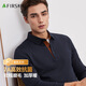 杉杉【7A抗菌】長(cháng)袖T恤男春秋磨絨加厚翻領(lǐng)保暖抗皺親膚柔軟彈力打底