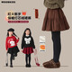 moonkids女童加絨裙褲兒童秋冬假兩件打底褲外穿大童褲裙冬裝燈芯絨半身裙 2202咖色褲裙【加絨款】 110 cm